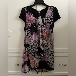 Linea Domani Short Sleeve Dress Size L Brand New Excellent Perfect Shape NWT